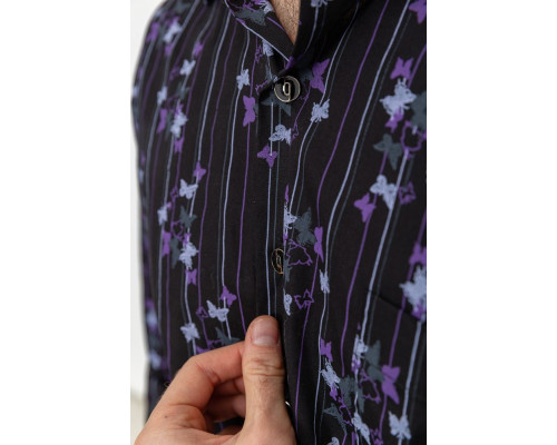 Сорочка чоловіча з принтом, колір чорний, 131R151017