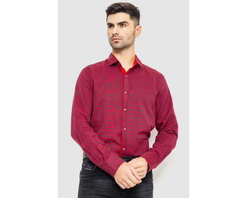 Сорочка чоловіча в клеку байкова, колір червоно-синій, 214R99-33-022