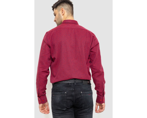 Сорочка чоловіча в клеку байкова, колір червоно-синій, 214R99-33-022