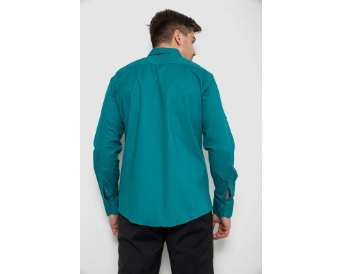 Сорочка чоловіча однотонна, колір зелений, 214R7466-1