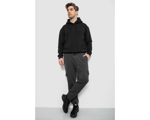 Спортивні штани чоловічі на флісі, колір грифельний, 129RA9997