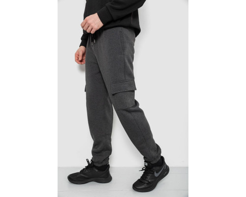 Спортивні штани чоловічі на флісі, колір грифельний, 129RA9997
