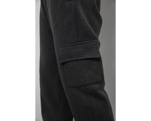 Спортивні штани чоловічі на флісі, колір грифельний, 129RA9997