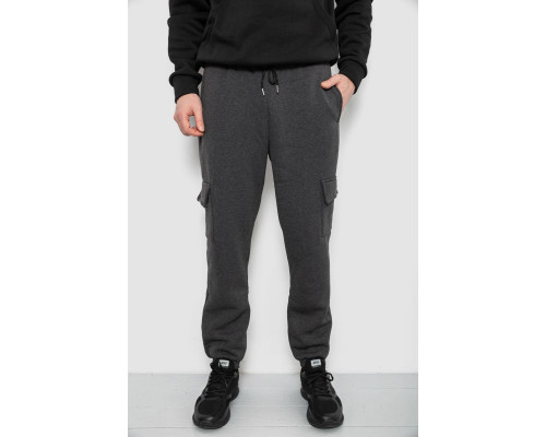 Спортивні штани чоловічі на флісі, колір грифельний, 129RA9997