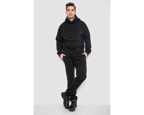 Спорт костюм чоловічий на флісі, колір чорний, 177R235-1