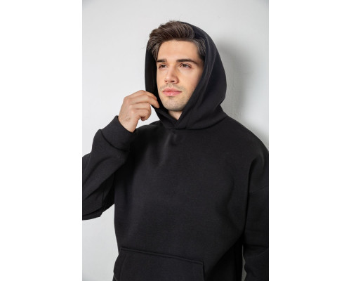 Спорт костюм чоловічий на флісі, колір чорний, 177R235-1