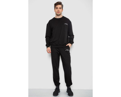 Спортивний чоловічий демісезонний костюм, колір чорний, 241R176