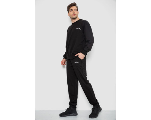 Спортивний чоловічий демісезонний костюм, колір чорний, 241R176