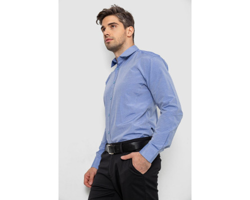 Сорочка чоловіча з довгим рукавом, колір джинс, 214R839