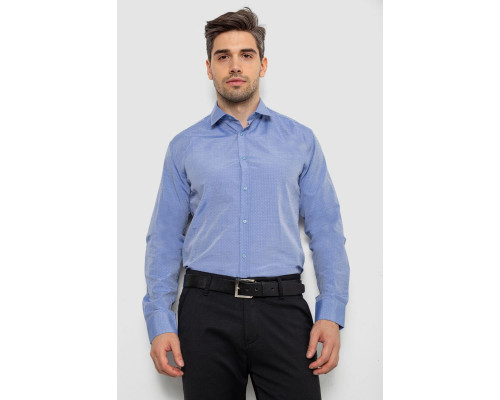 Сорочка чоловіча з довгим рукавом, колір джинс, 214R839