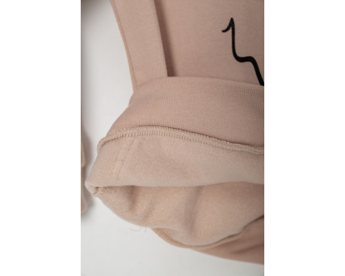 Худі дитячий на флісі з принтом Сніговик, колір бежевий, 102R1517