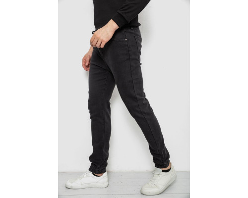 Джинси чоловічі на резинці утеплені, колір чорний, 244R666