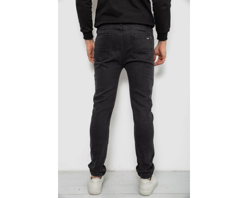 Джинси чоловічі на резинці утеплені, колір чорний, 244R666