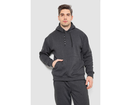 Спорт костюм чоловічий на флісі, колір темно-сірий, 190R235