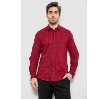 Сорочка чоловіча однотонна з принтом, колір бордовий, 186R6917-8