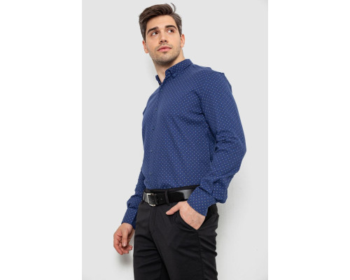 Сорочка чоловіча з принтом, колір синій, 214R7365