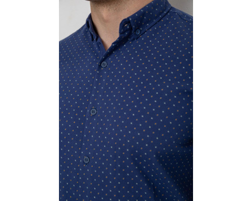 Сорочка чоловіча з принтом, колір синій, 214R7365
