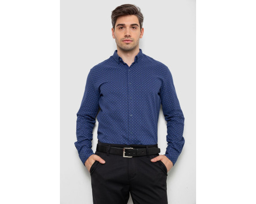 Сорочка чоловіча з принтом, колір синій, 214R7365