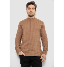 Сорочка чоловіча однотонна з принтом, колір бежевий, 186R2077