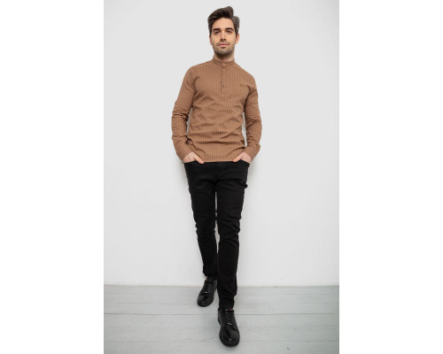 Сорочка чоловіча однотонна з принтом, колір бежевий, 186R2077