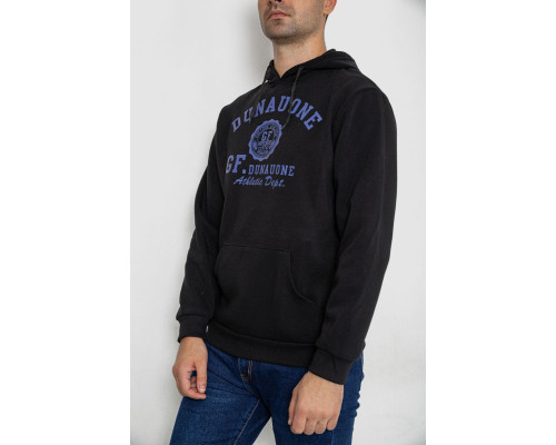 Худі чоловічий на флісі з капюшоном, колір чорний, 244R2197