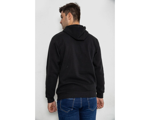 Худі чоловічий на флісі з капюшоном, колір чорний, 244R2197