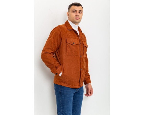 Вітровка чоловіча на кнопках, колір коричневий, 131R3022-1