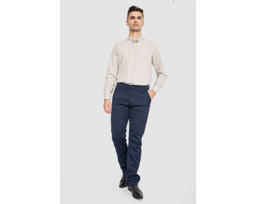 Штани чоловічі класичні, колір темно-синій, 244RFH307-2