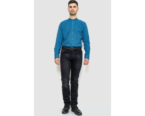 Сорочка чоловіча в клітинку байкова, колір синьо-блакитний, 214R99-34-022