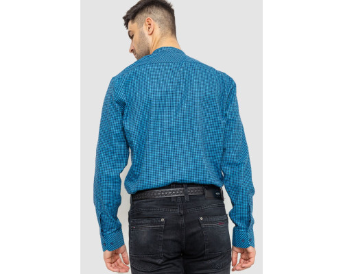 Сорочка чоловіча в клітинку байкова, колір синьо-блакитний, 214R99-34-022