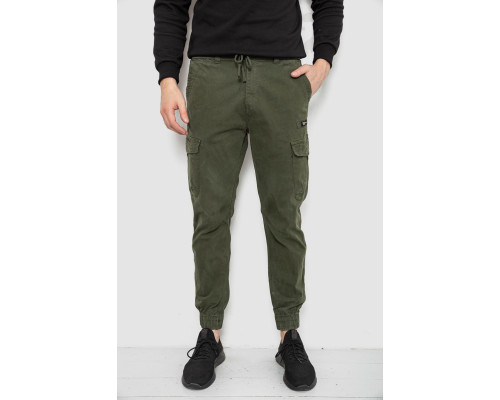 Штани чоловічі однотонні, колір хакі, 244R1693