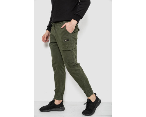 Штани чоловічі однотонні, колір хакі, 244R1693