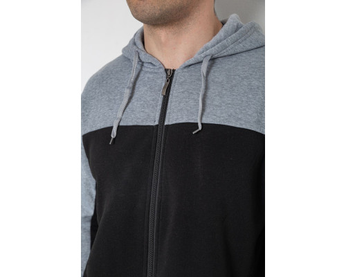 Спортивний костюм чоловічий на флісі, колір чорно-сірий, 244R9140