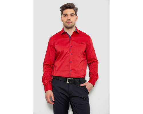Сорочка чоловіча з принтом, колір червоний, 214R7173