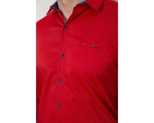 Сорочка чоловіча з принтом, колір червоний, 214R7173