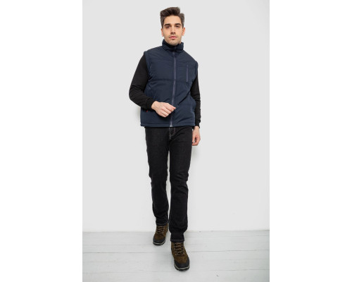 Жилет чоловічий однотонний утеплений, колір синій, 244RF2-2