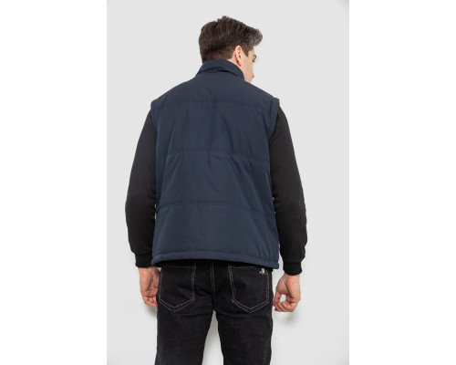 Жилет чоловічий однотонний утеплений, колір синій, 244RF2-2
