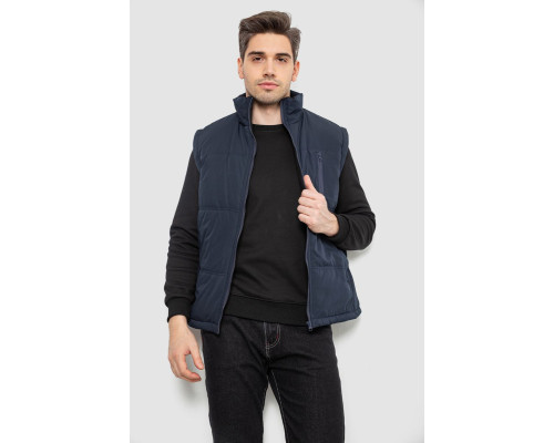 Жилет чоловічий однотонний утеплений, колір синій, 244RF2-2