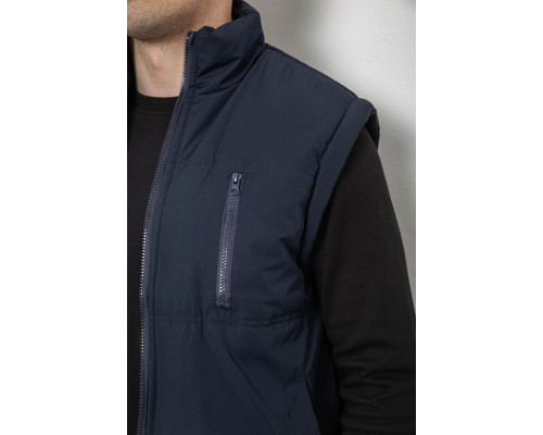 Жилет чоловічий однотонний утеплений, колір синій, 244RF2-2