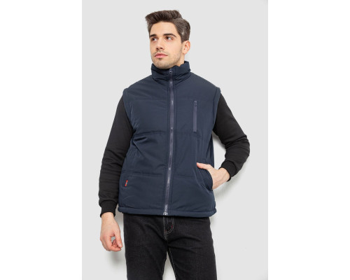 Жилет чоловічий однотонний утеплений, колір синій, 244RF2-2