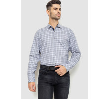Сорочка чоловіча в клітку, колір сіро-білий, 214R113-35-193