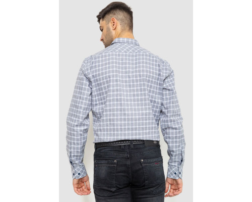 Сорочка чоловіча в клітку, колір сіро-білий, 214R113-35-193