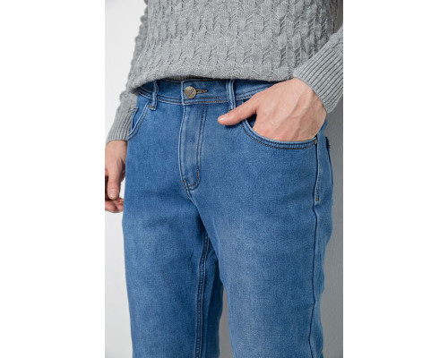 Джинси чоловічі на флісі, колір джинс, 254R2407