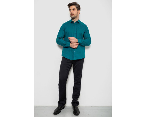 Сорочка чоловіча однотонна, колір смарагдовий, 214R7466