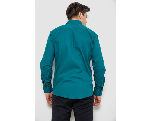 Сорочка чоловіча однотонна, колір смарагдовий, 214R7466