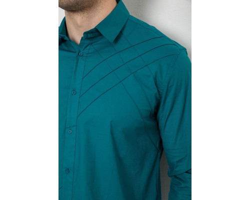 Сорочка чоловіча однотонна, колір смарагдовий, 214R7466