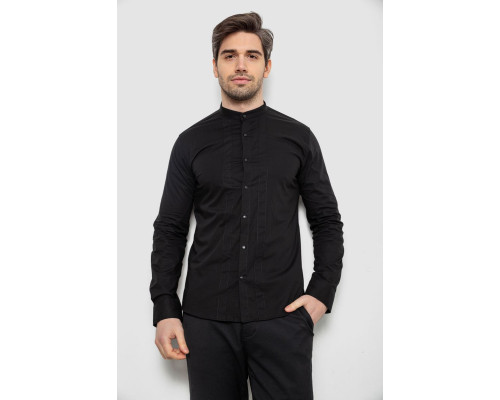 Сорочка чоловіча однотонна, колір чорний, 186R2033