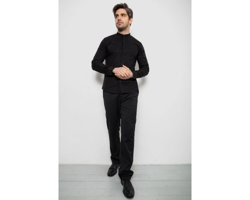 Сорочка чоловіча однотонна, колір чорний, 186R2033