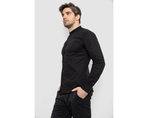 Сорочка чоловіча однотонна, колір чорний, 186R2033