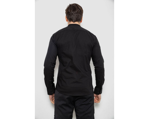 Сорочка чоловіча однотонна, колір чорний, 186R2033